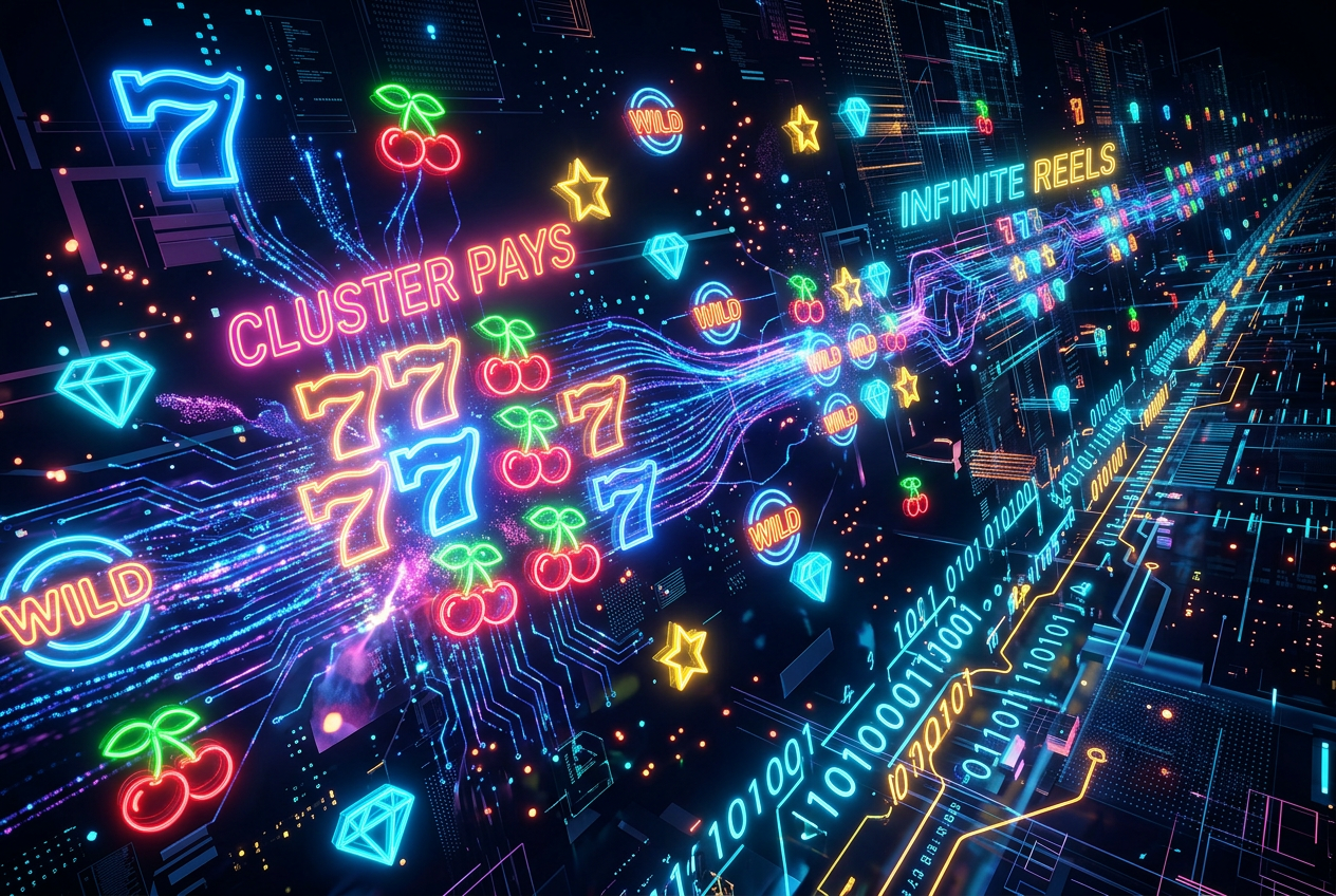 Wizualizacja matematyki nowoczesnych automatów Cluster Pays i Infinite Reels