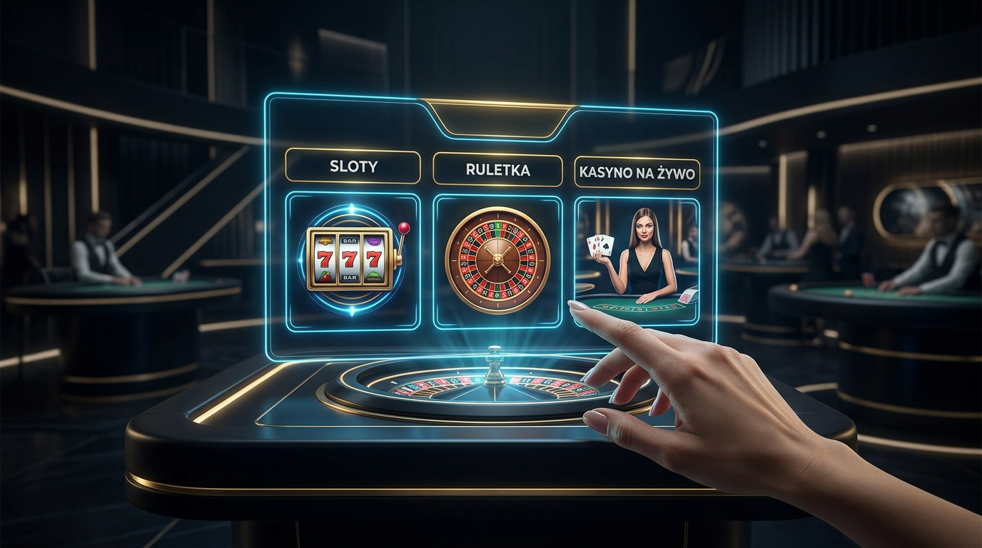 Nowoczesny interfejs kasyna online z elementami holograficznymi
